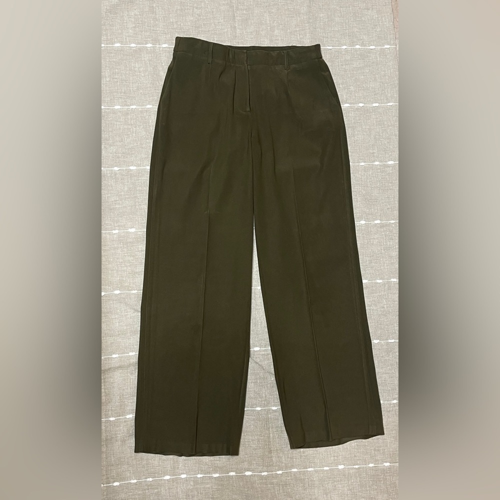 Coldwater Creek Willow (Rich Olive) Fit ShapeMe Moleskin Straight Pants •Size 8